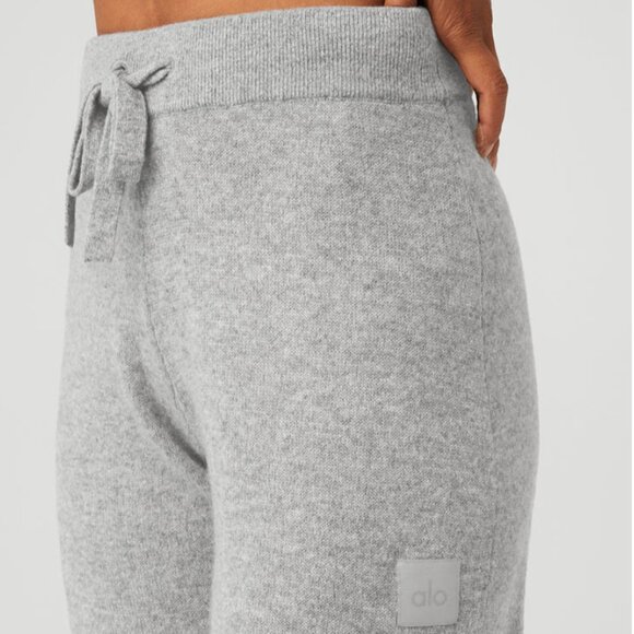 Alo Cashmere High-Waist Wide Leg Pant in Dove Grey Heather Size Small - Picture 7 of 7